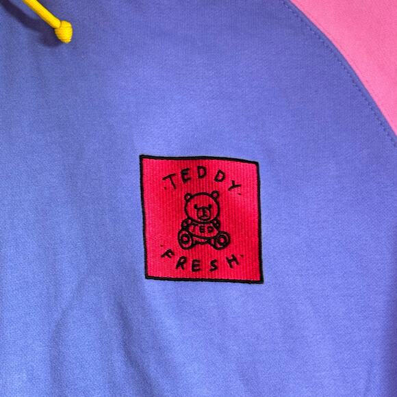 Teddy Fresh Color Block Hoodie Size MEDIUM Sweatshirt TED Colorful Jacket - Picture 5 of 10